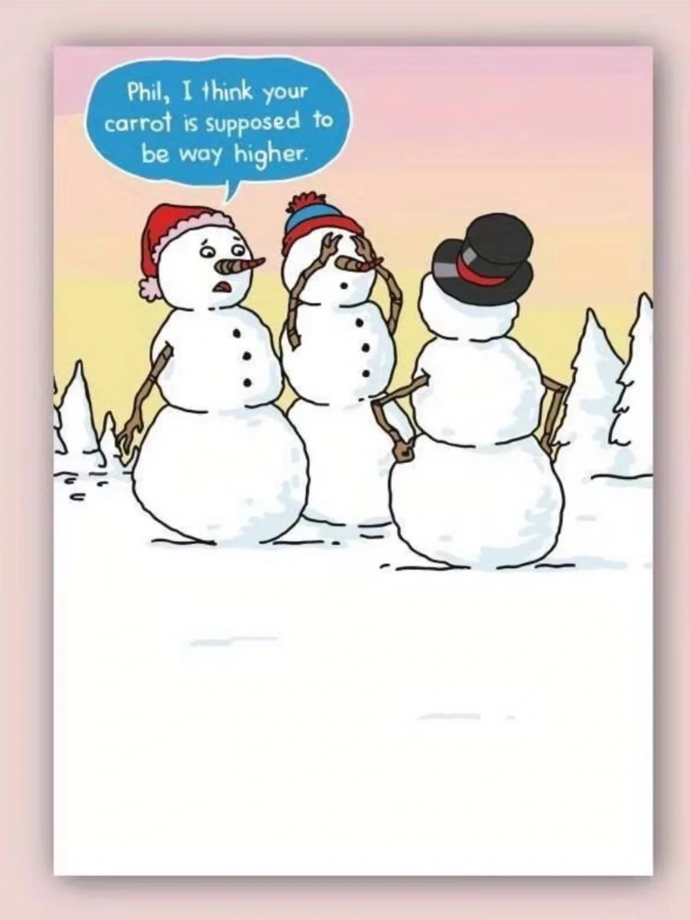 Snowman Funny Greeting Card